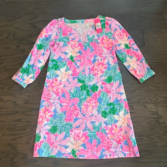 Lilly Pulitzer Cath 3/4 Sleeve Dress Tigers Lair Size Small NWT - Picture 2 of 8